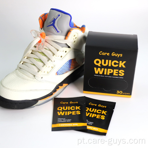 Limpos de sapatos descartáveis ​​Shoe Quick Wipes